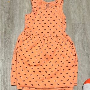 4/$20 Orange Kids Dress with Bow Pattern